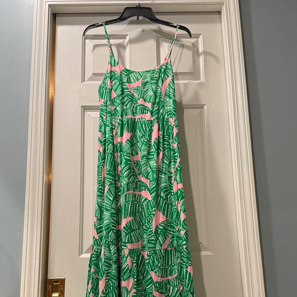 Lilly Pulitzer Pink and Green Tropical Dress